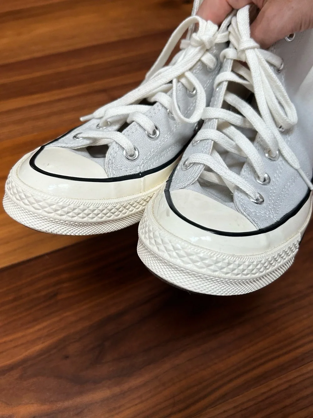 New! Converse High Top Sneakers - Cream/Light Gray